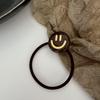 Anillo para el pelo con cara sonriente coreana lindo, cuerda para el pelo color dopamina, alta elasticidad, no daña el pelo, goma elástica, accesorios dulces para coleta de pelo