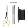 Set de tijeras profesionales para el aseo de mascotas, suministros de limpieza, herramientas de corte de pelo específicas para mascotas para gatos y perros, degradado negro y dorado