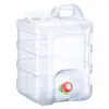 Cubo de Agua Pura de PC Grueso Blanco de 20 Litros para Exteriores Cubo de Agua para Montar en Coche con Grifo Tanque Portátil para Almacenamiento de Agua para el Hogar