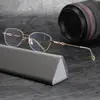 Gafas de Montura Pura de Titanio M6719S para Hombres y Mujeres, Montura Retro, Montura de Titanio, Gafas de Media Montura, Gafas Ligeras