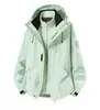 Chaqueta con capucha tres en uno de forro compuesto de grafeno de doble capa, abrigo deportivo unisex con logo impreso