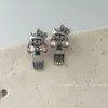 Pendientes de Pastel de Postre Infantiles e Interesantes Nicho de Gama Alta Versátiles Diseño Único Tenedor de Cereza Pendientes de Gato