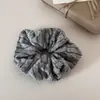 Scrunchie Grande Elegante Listrado Melard para Outono e Inverno para Mulheres, Elástico de Cabelo Versátil de Alta Qualidade, Faixa para Coque, Acessório de Cabelo