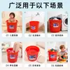 Cubo de agua de plástico rojo marca Yi Zhujiang para dormitorios estudiantiles, cubo de almacenamiento de agua engrosado y duradero, adecuado para uso doméstico, con tapa, cubo redondo