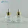 Nueva Botella de Vidrio Escalonada de 30 ml para Aceites Esenciales, Botella Transparente para Esencias, Botella Gotero con Cabeza de Goma, Botella Dispensadora para Cosméticos al por Mayor