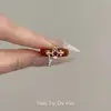 "Susurros junto al arroyo" Nuevo Anillo Rojo Liso de Iris Estilo Chino, Diseño Retro Simple, Anillo Versátil para el Dedo Índice para Mujeres