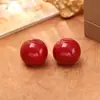 Pendientes de Perla Rojos Minimalistas de Año Nuevo, Modernos y Sencillos, Pendientes Elegantes y Únicos con un Toque de Lujo, Accesorios Versátiles para Orejas de Mujer
