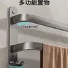 Barra de toalha banheiro vaso sanitário haste para pendurar toalha sem furar prateleira de banheiro haste dupla rack de armazenamento para lavatório doméstico