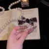 Grampo de Cabelo com Laço Estampa de Leopardo para Mulheres, Presilha Preta com Design de Coroa Alta, Franja Lateral e Grampos para Cabelo Fino, Acessório de Cabelo de Luxo