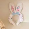Jade Fresa Conejo Lindo Orejas de Conejo Rosas Encaje Cabeza Rellena Diadema para Mujer Lavado de Cara Maquillaje Foto Accesorios para el Cabello Diadema Dulce