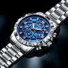 Venha para Amostra Relógio Masculino Personalizado Tendência Alta Qualidade Quartzo Pulseira de Aço Multifuncional Relógio Noturno Fábrica Processamento OEM