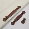 Manija de Cuero para Puerta de Gabinete, Minimalista Moderno Nórdico Cajón Armario Maleta Manija, Accesorios de Cuero, Botón, Manija de Cuero