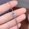 Pulseira de Água-Marinha Natural Pedra Principal 5*7mm Prata 925 Banhada com Processo de Galvanoplastia Pesada para Manter a Cor e Não Desbotar