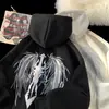 Sudadera con capucha estampada para hombre, nuevo estilo invierno 2026, prenda exterior de estilo americano holgada y moderna para adolescentes