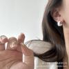 Pendientes de metal plisado de diseño simple francés con forma de ola C, pendientes de semicírculo de alta calidad, pendientes de dos colores oro y plata