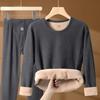 Set de Ropa Interior Térmica Roja Gruesa de Lana de Camello para Hombres y Mujeres de Invierno para el Año de Nacimiento, Extra Engrosado con Forro de Felpa, Ropa y Pantalones de Otoño