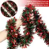 Tiras de guirnalda decorativa navideña de 2 m en rojo y verde para decoraciones de fiestas navideñas, cintas festivas y guirnaldas de guirnalda