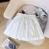 Falda Elegante Corta de Encaje Estilo Coreano Estilo Ballet con Cordones y Lazo Adelgazante para Mujer, Nueva Falda Plisada de Línea A de Cintura Alta de Verano