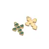 Pingente de Coração de Pêssego com Gotejamento de Óleo em Aço Inoxidável Pingente Dourado Pulseira Colar DIY Transfronteiriça Acessórios de Joias Venda por Atacado