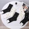 Nuevos Calcetines de Miu Estilo para Mujer Primavera y Otoño, de Media Pantorrilla, Doble Puño, Color Sólido, Calcetines Deportivos Simples, Productos Europeos de Nicho