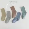 1485 Meias Atacado Outono 20 Cores Meias Curtas de Agulha Dupla Algodão Respirável Meias de Cor Sólida para Homens, Mulheres e Crianças 100% Algodão Estilo Fino de Verão