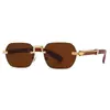 Transfronterizos Ins Estilo Callejero de Moda Encanto Moderno Montura Estrecha Sin Marco Gafas de Sol Pequeñas Gafas de Sol Europeas y Americanas 9809