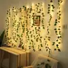 Luzes de Videira LED, Luzes de Fio de Cobre de Hera, Decoração de Mesa de Restaurante, Luzes de Corda de Folha Verde Simuladas Alimentadas por Energia Solar Atacado