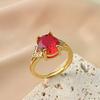 Anillo de diamantes electrochapado en oro auténtico 2023 para mujer, con apertura ajustable, estilo cibernético, pulsera de lujo, joyería ligera de nicho.