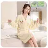 Roupão vestível outono e inverno estilo casal absorvente sem bolinhas casa confortável estilo longo banho estação outono e inverno pijama bordado