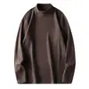 Camiseta Base Térmica de Polar por Ambos Lados para Hombre, Camiseta Térmica de Manga Larga con Forro de Polar para Otoño e Invierno, Talla Grande, Cuello Semi Alto, Top de Otoño de Moda