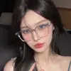 Gafas Transparentes con Marco Degradado Esencial para Rostro Sencillo Súper Ligeras Estilo Coreano Gafas de Miopía para Mujer Montura de Gafas de Prescripción Luz Azul Anti