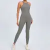 Mono de yoga estilo europeo y americano con hebilla en la espalda para mujer, realce de glúteos, sin espalda, secado rápido, body de fitness todo en uno