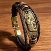 Nuevo Pulsera Tejida de Cuero Hebilla de Aleación Moda Retro Europea y Americana Más Vendida Pulsera de Cuero Directo de Fábrica