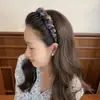 [Gradiente Colorido] Diadema de Malla Plisada Súper Hada con Forma de Ola para Mujer, Verano, Dentada Antideslizante, Diadema Alta para Cráneo