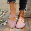 Deseo comercio exterior talla grande Flyknit transpirable de corte bajo sin cordones de una sola capa zapatos de mujer transfronterizos de corte bajo planos holgazanes transpirables zapatos de trabajo