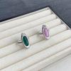 Collar Coreano Niche coldfram Mismo Estilo Forma de Gota Calcedonia Verde para Mujer Lujo Ligero Sensación de Alta Gama Anillo de Ágata Rosa para Mujer