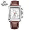 Reloj Megir para hombre más vendido, elegante retro multifuncional cronógrafo cuadrado de cuero genuino para hombre 2028