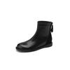 Botas Martin estilo britânico retrô com camada superior de pele de carneiro e interior macio com altura aumentada, botas Martin planas, outono e inverno de 2024, botas de tornozelo com zíper costurado