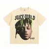 Camiseta de manga corta estampada Stewell JuiceWRLD estilo callejero europeo y americano, estilo americano transfronterizo, algodón pesado, media manga moderna