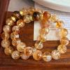 Pulseira Citrino Natural Estilo Antigo Estilo Chinês Pulseira Pedra Olho de Tigre