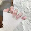 Uñas Postizas Mate con Diseño de Copo de Nieve, Color Base Universal, Aspecto Elegante y de Alta Gama, Spray de Gel para Uñas, Puntas de Uñas Pre-hechas en Todos los Tamaños