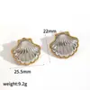Pendientes de Acero Inoxidable Dorados Más Vendidos Transfronterizos, Femeninos, Modernos y de Alta Gama, Chapados en Oro Real de 18K