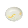 Suporte para Bule de Argila de Jade e Porcelana Branca Pintado à Mão com Espigas de Trigo das Dinastias Tang e Song, Bandeja Base de Cerâmica para Preparo Seco de Chá Kung Fu, Prato Acessório para Cerimônia do Chá Doméstica