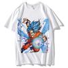 Patrón Dragon Ball Son Goku caricatura talla europea estampado ropa de manga corta para hombre y mujer camiseta para padres e hijos