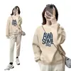 Nova Blusa de Moletom Feminina para Primavera e Outono, Fina Oversized 2025 Solta Estampada Moda Camisa Base Top Versátil para Mulheres