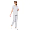 Uniformes de trabalho (scrubs) de manga comprida e curta Amazon transfronteiriços, uniformes de enfermeiro, roupas de trabalho para médicos masculinas e femininas, conjunto de duas peças elástico de secagem rápida