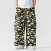 Calças Camufladas Casuais de Corte Reto 2026 Verão Tamanho Grande Estilo de Hong Kong Roupa de Trabalho Camuflada Calças Casuais de Corte Reto Perna Larga Calças Camufladas Estilo Americano