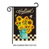 Bandera de jardín de lino de fábrica transfronteriza, bandera colgante decorativa de hortensia de playa, bandera decorativa para patio, bandera de lino sintético al por mayor