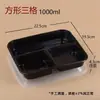 Caixas de Almoço Descartáveis com Quatro Compartimentos, Caixas de Almoço para Viagem, Recipientes Retangulares Divididos de Grau Alimentício para Fast Food