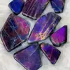 Venta Caliente Transfronteriza Piedra Lunar Azul Púrpura Natural Labradorita Geométrica Irregular Piedra para Paisajismo de Acuario Adornos Decorativos Venta al Por Mayor